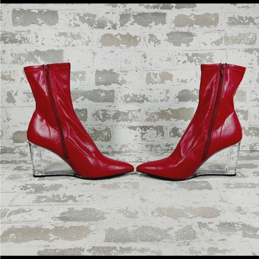 Open Edit Clear Wedge Heel